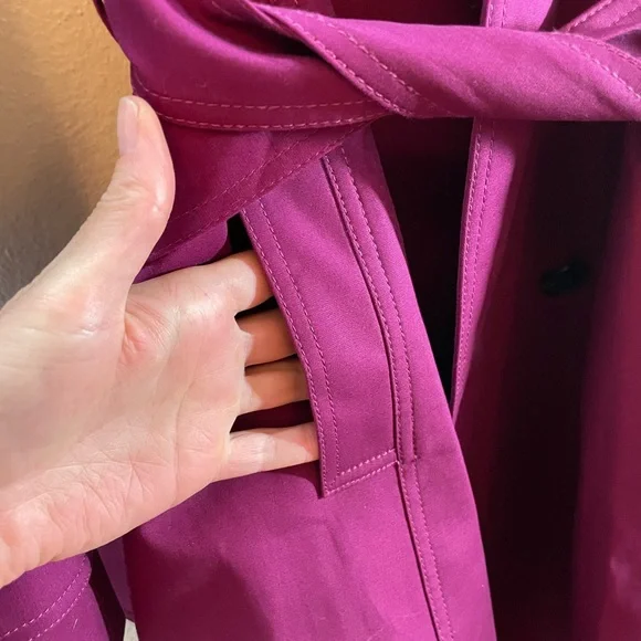 Hobbs of London Vibrant Pink Trench Coat Size 8 $400 - Picture 7 of 12